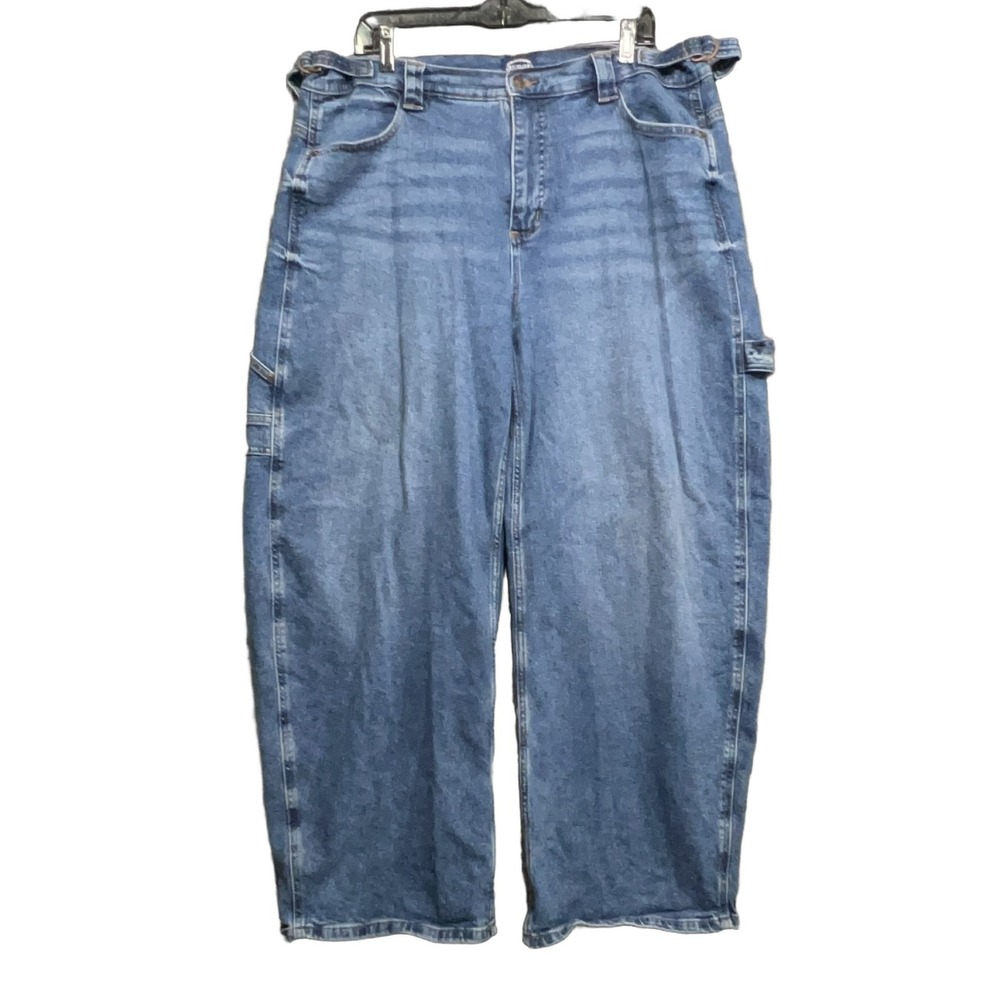 Scoop Women's Carpenter Jeans Size 14 Blue High Rise Relaxed Stretch Denim